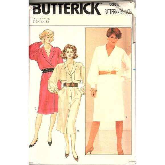 Butterick 6366 Misses 12 to 16 Loose Fitting Dress Vintage UNCUT Sewing Pattern - Picture 1 of 2
